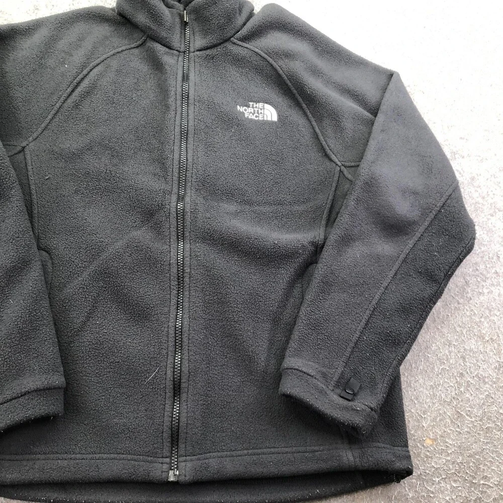 The North Face Jacket Mens Small Black Fleece Full Zip Pockets Outdoor Hiking